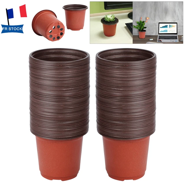 Pots de fleurs empilables en plastique 100PCS Plante Jardin Conteneur de Culture