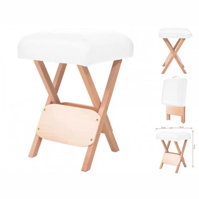 Massage-Klapphocker Mit 12 Cm Dickem Sitz Weiß