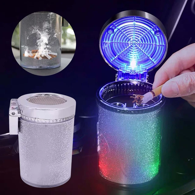 Car Ashtray Auto Ashtray With LED Light Mini Car Trash Can Portable Ashtray