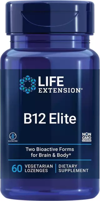 Life Extension B12 Elite 60 Végétarien Pastilles, Cerveau Support, Cellular Bien