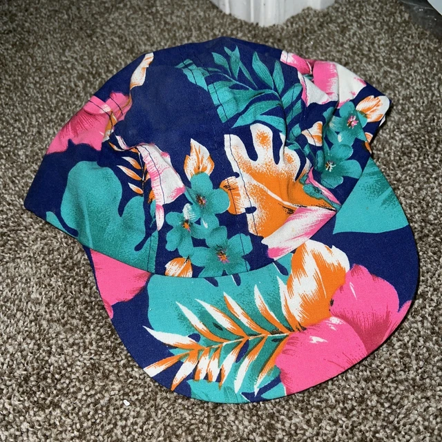 Armycrew Hawaiian Tropical Floral Snapback Cap – Black With Colorful Floral Print, Square Flat Bill, One Size Fits Most - View #9