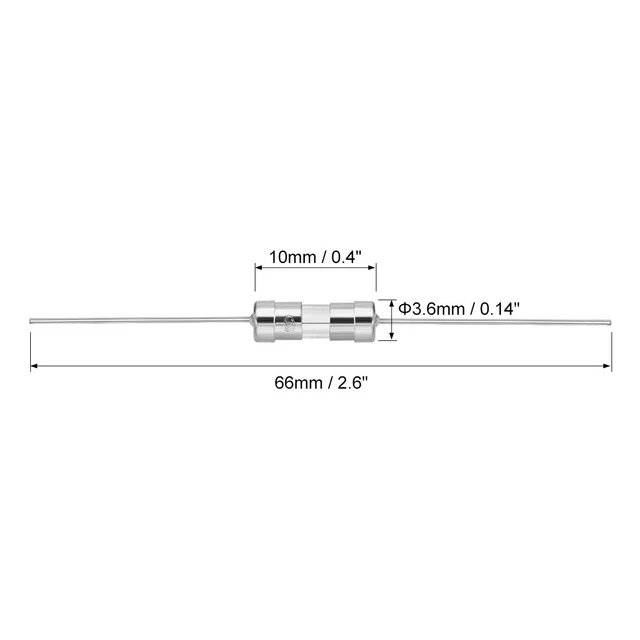 Coup rapide Fusible Axial Fil Verre Fusibles 3.6mm x 10mm 250V F1A 20Pcs 2