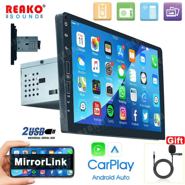 Single 1Din Car Stereo Radio Fit Apple CarPlay Touch Screen Bluetooth MP5 Player