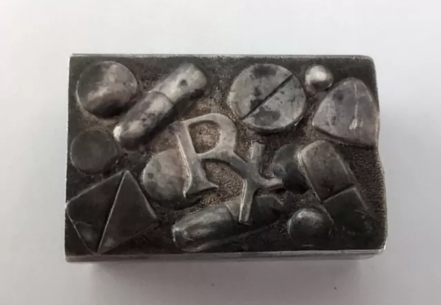 Vintage Gorham Sterling RX Pill Box Cover