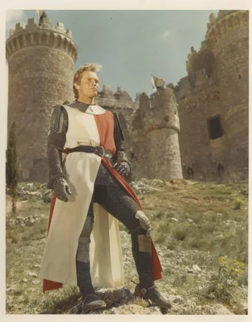 Charlton Heston El Cid Iconic Knight Castle Portrait Vintage 8x10 Color Photo