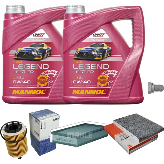 MAHLE Inspektionspaket 8 L MANNOL Legend+Ester 0W-40 für VW Golf IV 2.3 V5 3.2