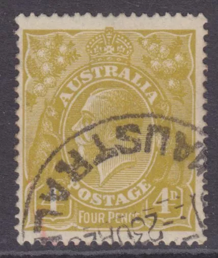 KGV Head Single Wmk 4d Olive Used SG 80 (D21)