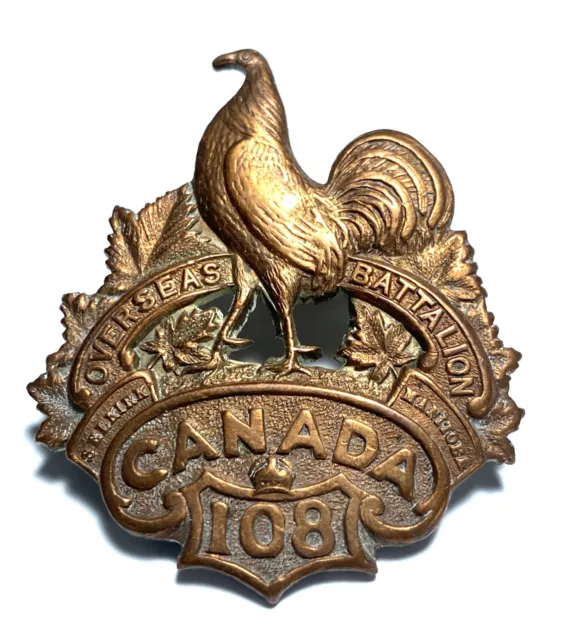 WW 1 Canadian 108th Overseas Battalion CEF Cap Badge Manitoba Dingwall Winnipeg