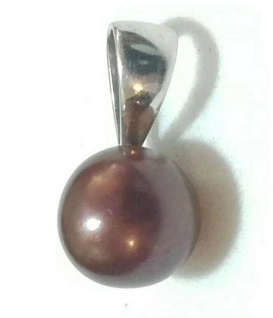 Ciondolo Con Catena Di Perle Lucenti In Argento Sterling 925 Vera Perla Preziosa
