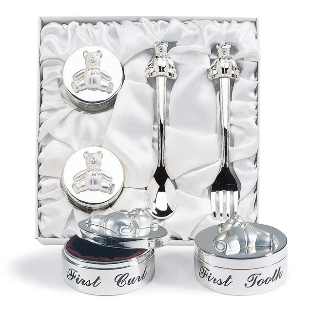 Baby’s First Curl and First Tooth Keepsake Box Collection Teddy Bear Designs