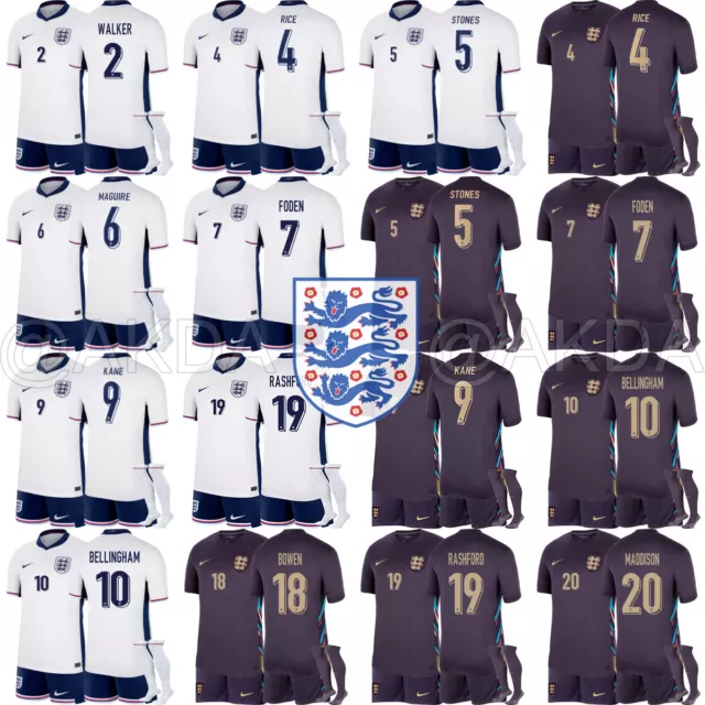 Kids Eng National Teams Land 2024 Football Kits Sport Jersey Shirt Strip 16th