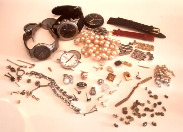 Vintage Schmuck,  Konvolut nur zum Basteln aus Nachlass