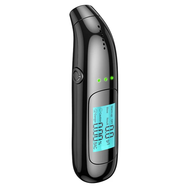 Probador automático de alcohol sin contacto LCD probador de respiración profesional (negro) HY#U