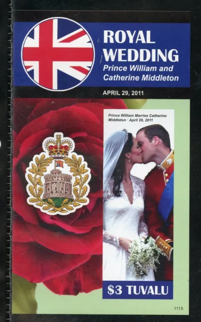 Tuvalu Königliche Hochzeit Von Prince William & Kate Middleton Imperf S/S I Mint