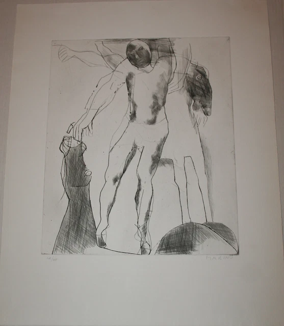 Marino Marini, Acquaforte/Puntasecca, Titolo "Giocoliere", 1969.