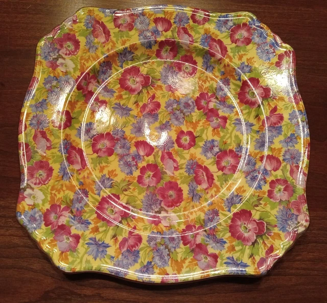 Vintage ROYAL WINTON ~ CHINTZ ~ ROYALTY Pattern ~ 7 3/4" SQUARE Plate - NICE!