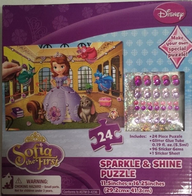 DISNEY SOFIA THE First 24 Piece Sparkle And Shine Puzzle Jigsaw Set ...