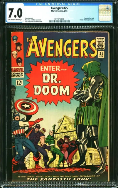 Avengers #25 CGC 7.0 -- 1966 -- Doctor Doom. Fantastic Four. Kirby #2071052006