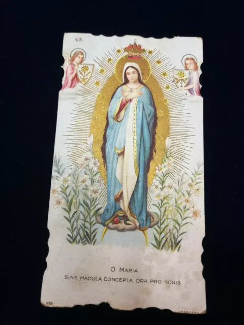 Andachtsbild Gebetsbild Maria 1927 Gebet z. unbefleckten Empfängnis Heiligenbild