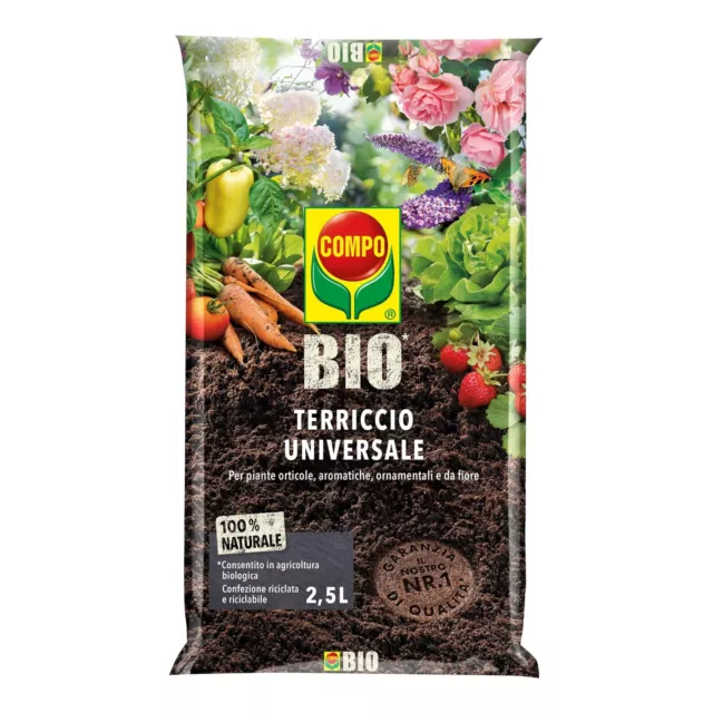 COMPO BIO Terriccio Universale Piante Orticole Aromatiche Terra Torba