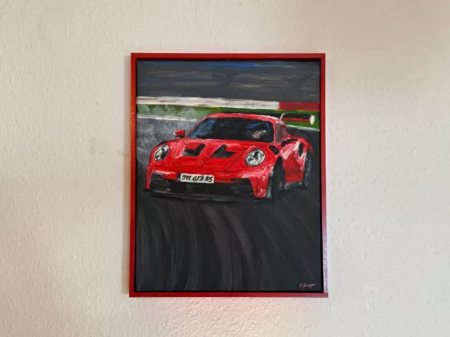 #RSdrift Original Kunstwerk Gemälde Porsche 911 992 GT3 RS NEU Einzelstück 2023