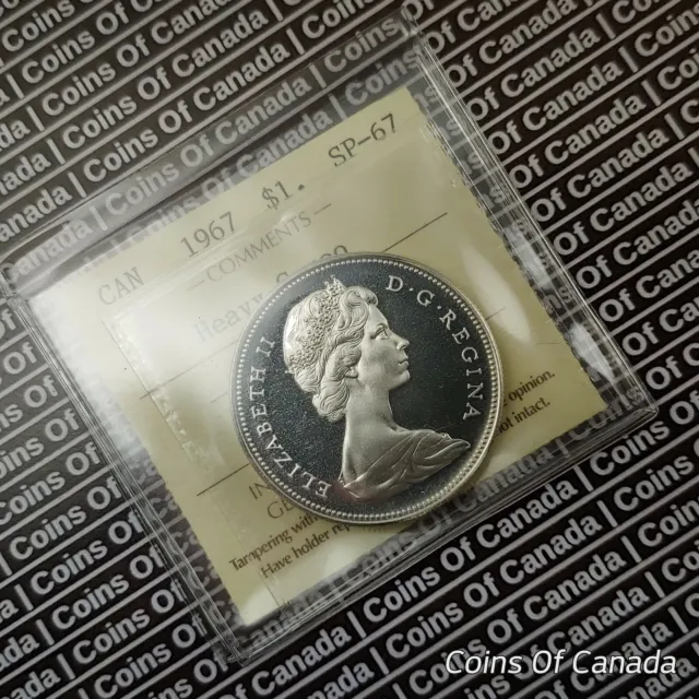1967 Canada $1 Silver Dollar Coin - ICCS SP 67 Heavy Cameo - WOW! #coinsofcanada