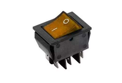 Interruttore a bilanciere 220V 16A bipolare luminoso arancione 12V switch 31x25