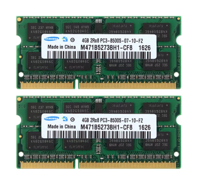 8GB 2X 4GB DDR3 1066Mhz PC3-8500S 204pin SODIMM Laptop RAM Memory For Samsung