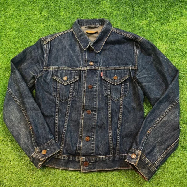 Vintage Levi's chaqueta de mezclilla mujer grande botón azul cuello al aire...