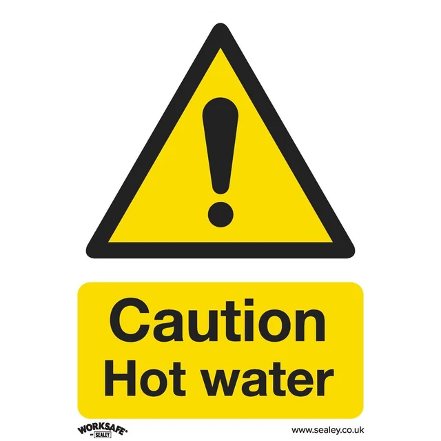 Sealey SS38P1 Avertissement Sécurité Signe - Attention Hot Eau - Rigide