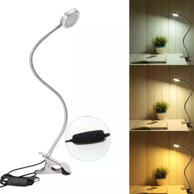 Vibe Geeks Clamp-on USB Interface LED Light Task and Reading Lamp