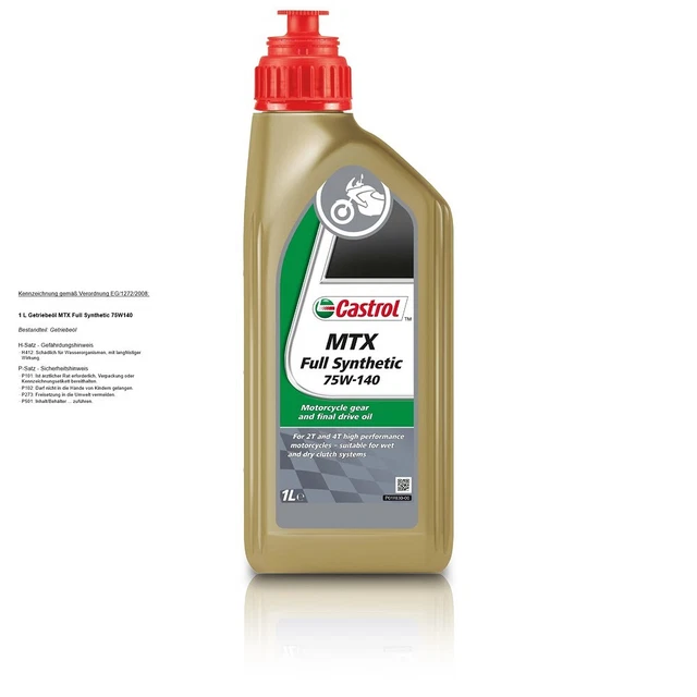 Castrol MTX Full Synthetic 75W-140 Transmission Fluid - 1 Liter Bottle