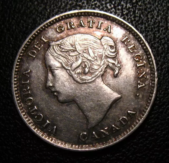 Old Canadian Coins 1893 Highgrade Silver Five Cents