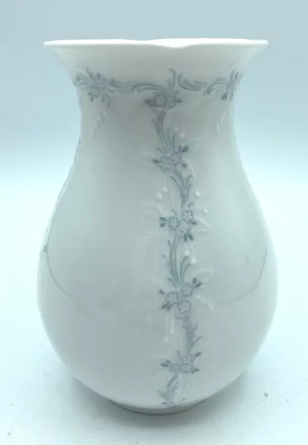 AK Kaiser West Germany Porcelain Vase White with Blue Flowers Midinette Vintage