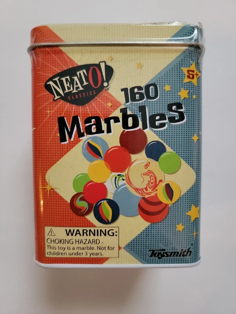 NeatO Classics | 160 Glass Marbles | Toysmith | Retro Tin Box Game | Unopened