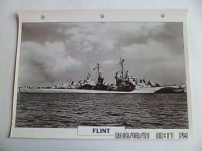 Carte Fiche Navires De Guerre Flint 1944 Croiseur Antiaerien