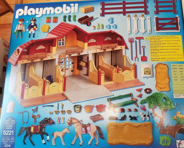 PLAYMOBIL 5221 HARAS avec chevaux et enclos EUR 85,00 - PicClick FR