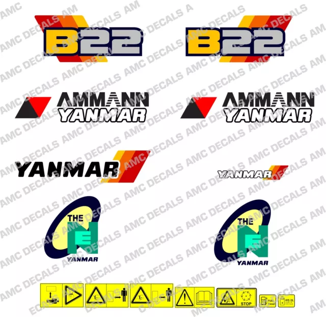 Yanmar B22 Digger Décalque Autocollant Set