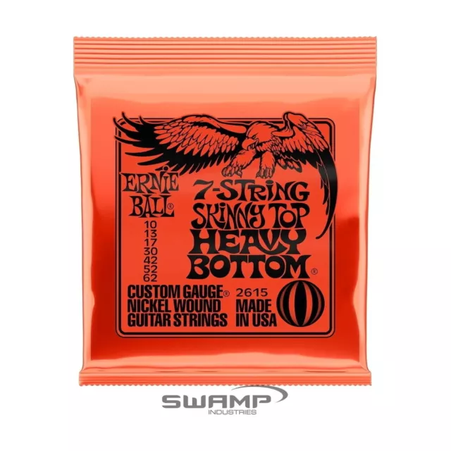 Ernie Ball 2615 7-Strings Skinny Top Heavy Bottom Electric Guitar Strings- 10-62