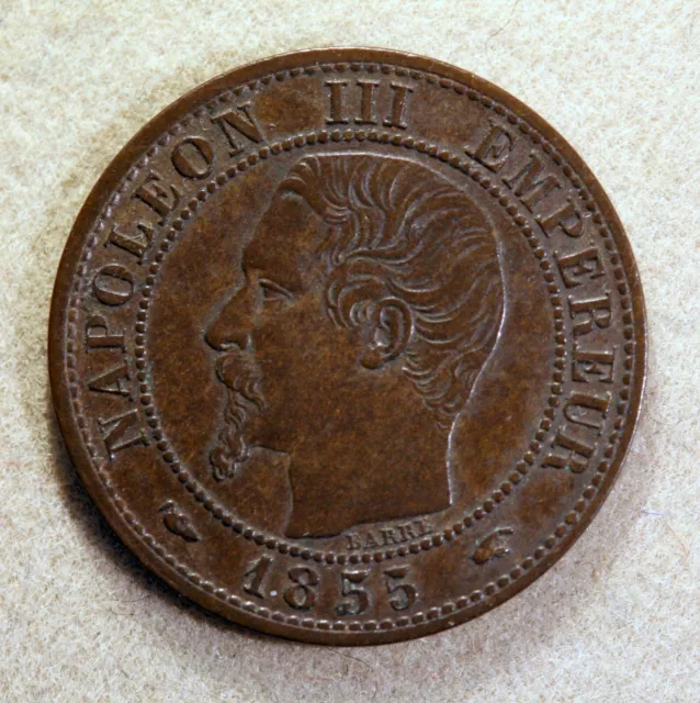 FOREIGN COIN - France, 1 Centime, 1855-A, KM-775.1,  NICE XF CONDITION