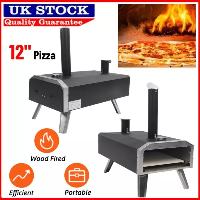 12” Regulator Portable Table Top Gas Pizza Oven Outdoor Fast Cook w/ Chimney New