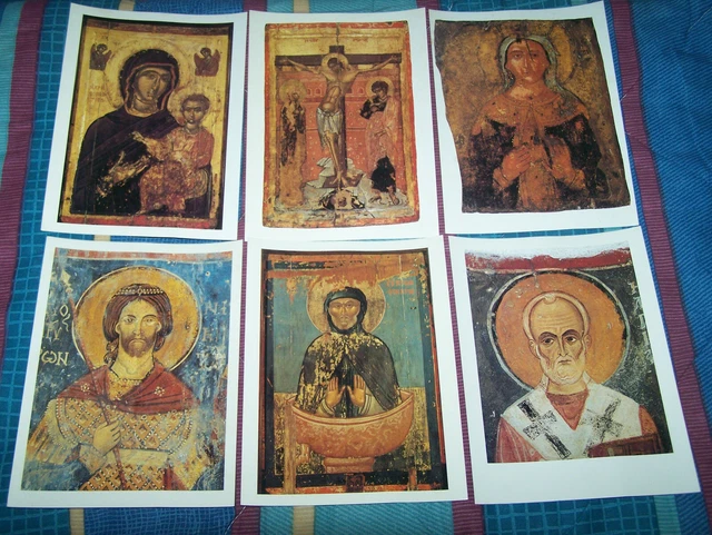 GREECE ORTHODOX 6 Paper Byzantine Icons Virgin Mary Jesus £4.65 ...