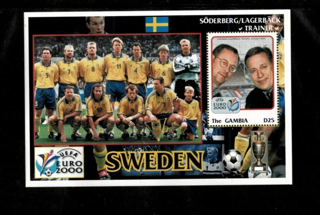 GAMBIE 1996 FOOTBALL Euro Tasse / Bryan Robson (Angleterre) S/S MNH
