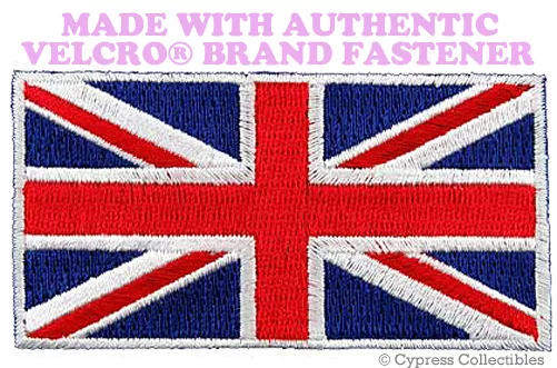 UK FLAG PATCH UNION JACK Great Britain ENGLAND EMBLEM w/ VELCRO® Brand Fastener