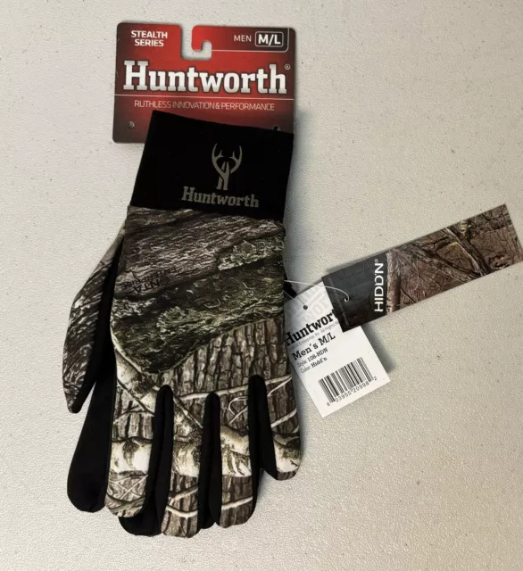 Mens Huntworth Camouflage Hunting Gloves Stealth Series 108-HDN M/L NWT
