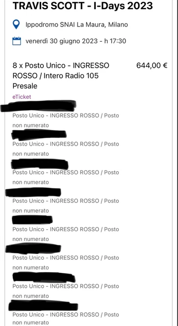 Biglietti concerto Travis Scott 30 giugno 2023 Ippodromo SNAI