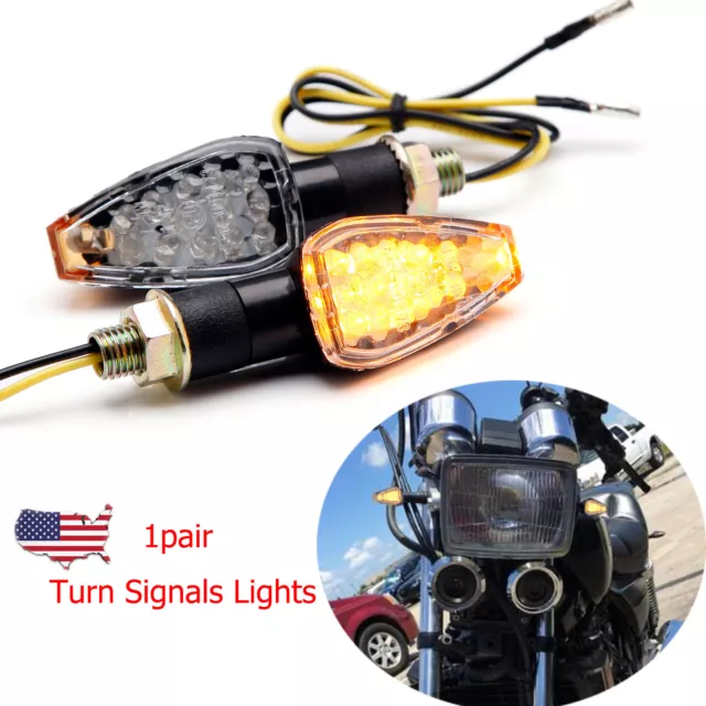 1 Pair Motorcycle Turn Signals Lights Save Energy LED Direction Lamp Honda US