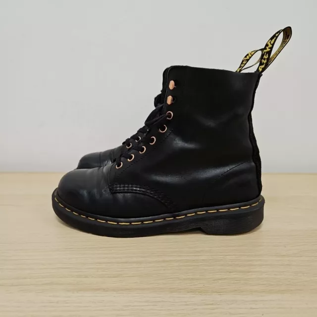 Dr martens 1460 pascal embossed sales black leather flat ankle boots