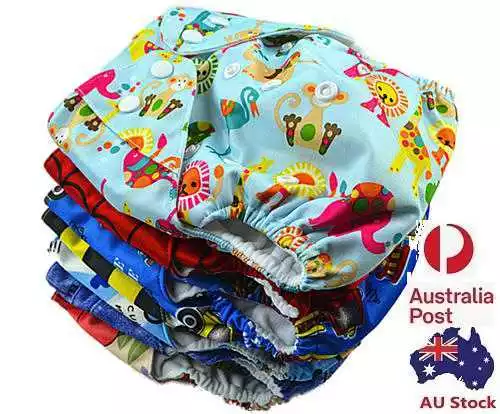 Reusable Washable Baby Cloth Nappy Nappies Diaper Waterproof Surface Free Insert
