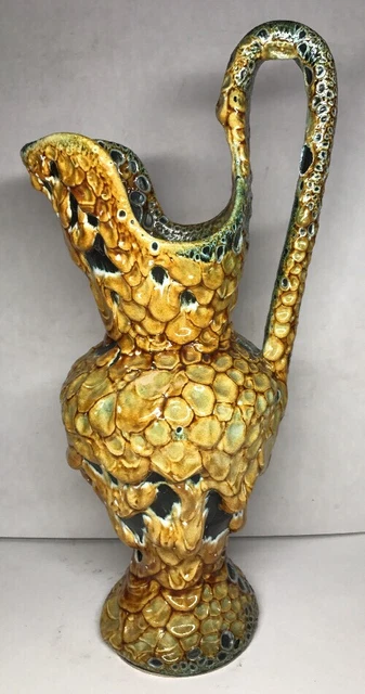 Grand Pichet Vase Zoomorphe Céramique Noire Années 1950 - Original Vintage